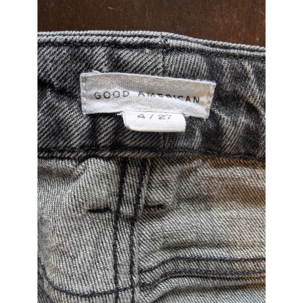 Good American Black Faded‎ Straight Leg Denim womens size 4 - Picture 7 of 10